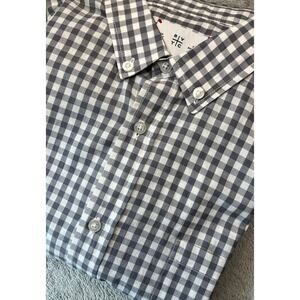 RVYC Nordstrom Trunk Club Men Button Down Shirt XXL Gray Plaid Long Sleeve‎
